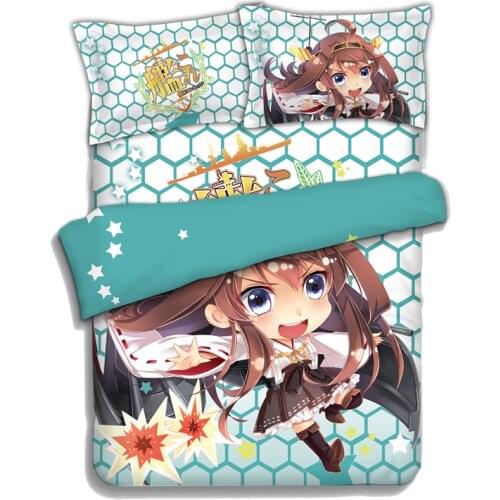 Japanese Anime Collection Kongo Bed sheets Bedding Sheet Bedding Sets Quilt Cover Pillow Case Bedcover 4PCS