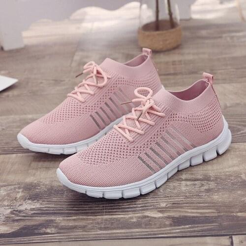Knitted Sock Shoes Women Summer Shoes Sports for Women Big Size Shoes 35-43 New Fashion Womens Breathable Sneakers Black Women