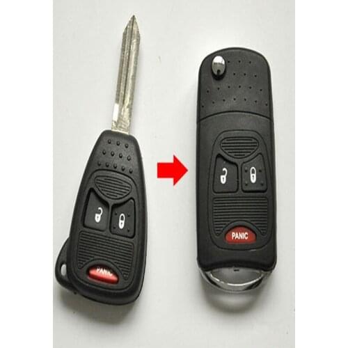 DAKATU Modified Case Uncut Blade Flip Folding Key Shell For Chrysler PT Cruiser Dodge Nitro Caliber 2+1 3 Small Buttons