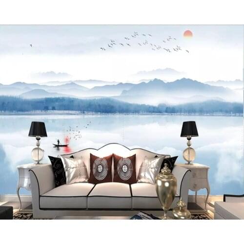 Papel de parede Chinese ink landscape 3d wallpaper,living room sofa TV wall bedroom wall papers home decor restaurant mural