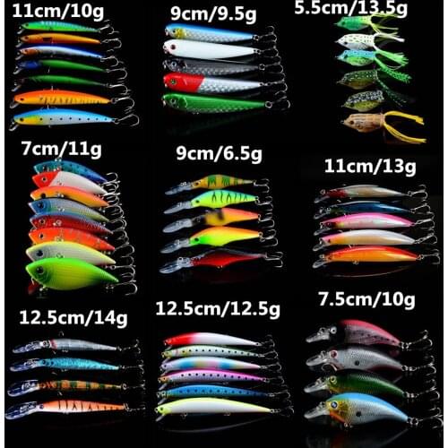 New Arrival 50pcs/Set Fishing Lures Artificial Make Lifelike Plastic Hard Baits 50 Colors Quality Porfessional Fishing Tackle