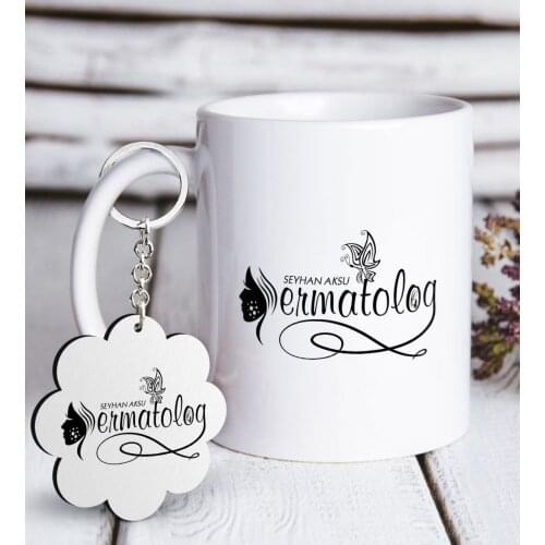 Personalized Professional Dermatologist White Mug and Keychain Gift Set Special Design Reliable Quality Cost Effective Gift