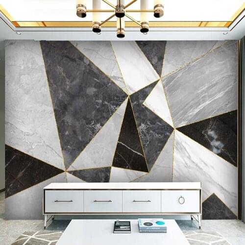 Custom Photo Modern Geometric Marble Texture Waterproof Mural Wallpaper Living Room Sofa TV Background Home Decor Wall Painting
