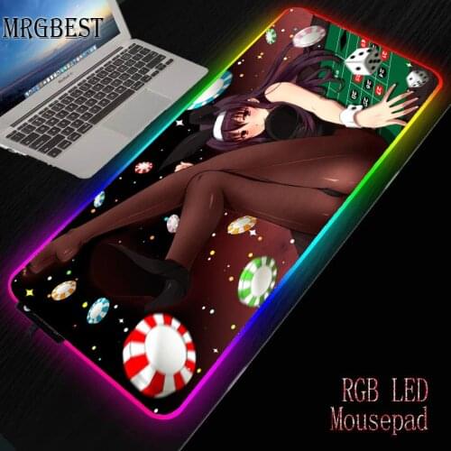 MRGBEST Sexy Pantyhose Girl Anime Large Locked Game RGB Mouse Pad Sexy Girl Gamer XL Computer Mousepad Large Keyboard Table Mat