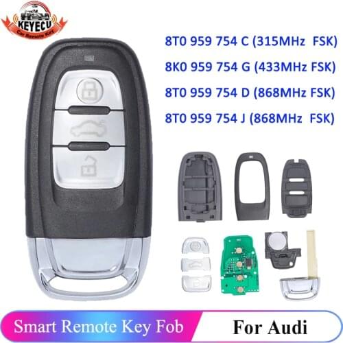 KEYECU 8T0 959 754 C 8K0 959 754 G for Audi A4 S4 RS4 A5 S5 RS5 Q5 A7 A8 8T0 959 754 J 8T0 959 754 D Remote Auto Car Smart Key