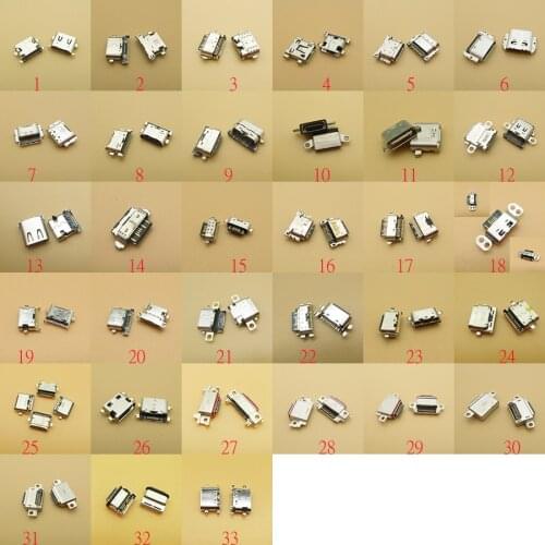 33Model Micro USB Type C Connector Female Charging Dock port Plug Type-C Socket jack for Xiaomi Huawei Honor samsung moto