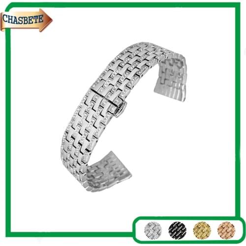 Stainless Steel Watch Band for Fossil Watchband 21mm Men Women Push-Button Hidden Clasp Metal Strap Belt Wrist Loop Bracelet