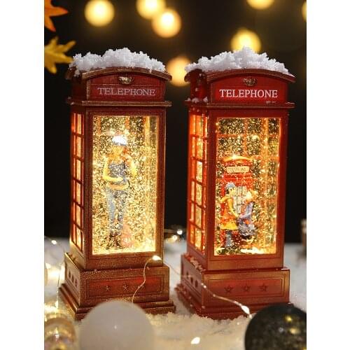 Christmas snowflake lamp creative gift music box snow lantern wind lamp Nordic ornament crystal ball music box