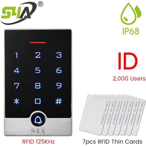 IP68 Waterproof Outdoor 125khz EM/13.56mhz MF card reader standalone access control 2000 user Door Opener Electronic Lock System