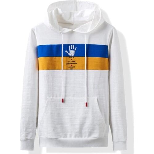 Spring Autumn Men Hooded Casual Hoodies Korean Style Patchwork Loose Cotton Sport Pullover Hoodies Cool Men Hooded Sweatshirts