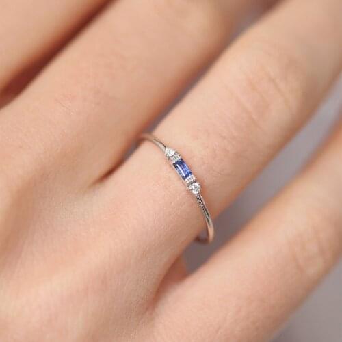 Thin Rings For Women Elegant Mini 3 Color Crystal OL Yellow Rose Gold Silver Color Working Gift Fashion Jewelry KCR065