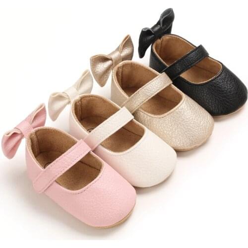 Baby Girls Shoes Infant Kids Shoes Girls First Walkers Newborn Autumn Soft Sole Non-Slip Bowknot Princess Shoes 0-18M