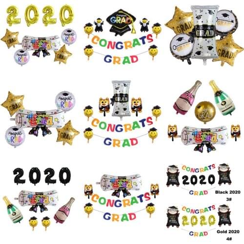 Graduation Party Decoration Balloons Adult Kids Latex Ballon School supplies Kindergarten Grad Congrats Foil 2020 Dq63