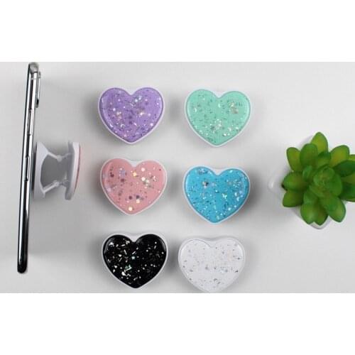 Universal mobile phone bracket Cute 3D fold Phone Expanding Stand Finger Holder Mobile Accessories love holder for phone clip