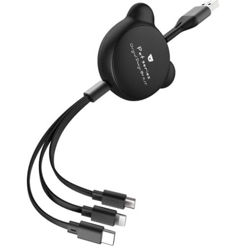 One to three data lines for Apple three-in-one retractable usb fast charging line for iPhone X XS Max Huawei P20 millet Samsung