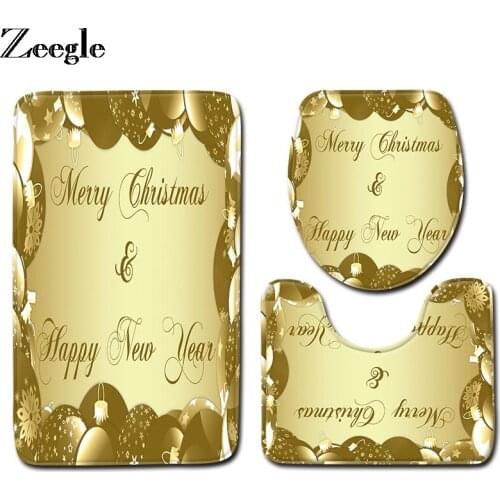 Zeegle 3Pcs Bath Mats Absorption Doormat Anti Slip Bathroom Mat Washable Bathroom Rug Floor Mat Polyester Bathroom Toilet Set