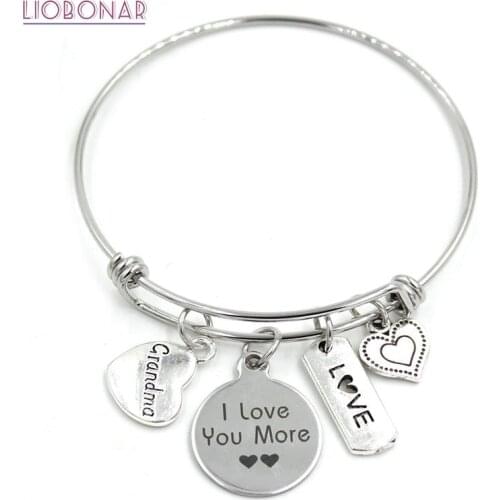 1PC Grandma Bracelets Family Jewelry Stainless Steel Bangle For Grandma Gifts Pulsera