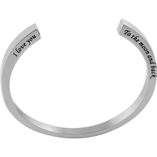 10Pcs/lot Custom Engrave I Love You To The Moon and Back Stainless Steel Bracelet Memorial Jewlery Cremation Urns Keepsake