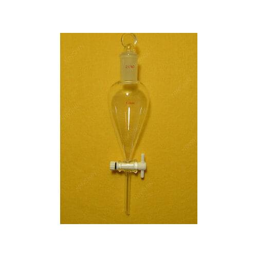 125ml,24/40,Lab Pyriform Separatory Funnel,PTFE Stopcock,With The Cap,drop Tube