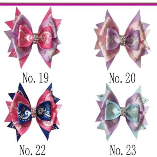 20 BLESSING Good Girl Boutique 3.5" Silver Wave Stylish Hair Bow Clip