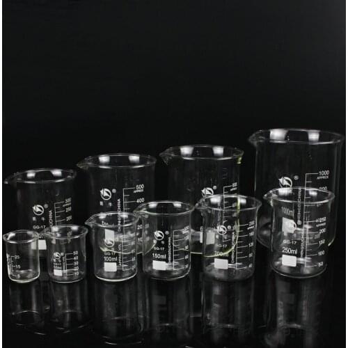 5ml to 1000ml Different Set Transparent Borosilicate Glass Beaker Measuring Cup for Laboratory Chemistry Glassware Equipment
