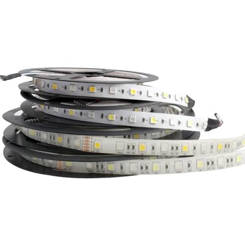 24 V Car LED Strip Light 5050 RGB RGBW RGBWW 5M 60LEDs/m 24V Neon Stripe Light Waterproof Diode Tape Lamp Strip For TV Backlight
