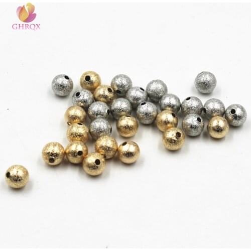Gold Silver Color Alloy Frosted beads Space Loose Beads 2mm hole DIY Beads Bracelet making 6mm/8mm/10mm