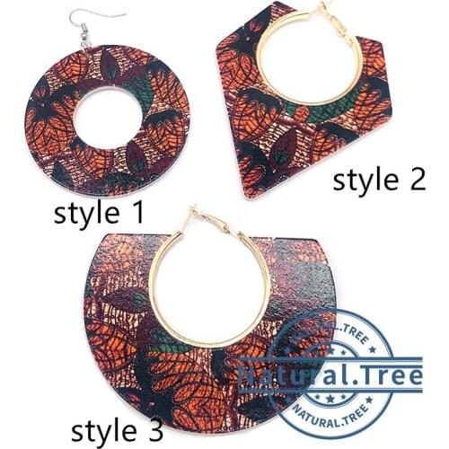 2021 African Pattern Wooden Printing Earrings can mixed styles