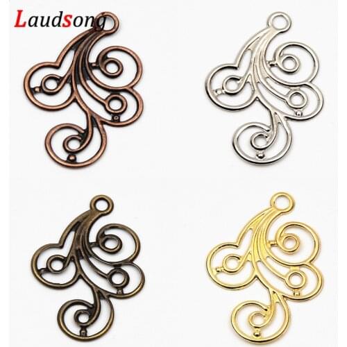 40Pcs Metal Filigree Wraps Crafts Connectors For Jewelry Making Charm Pendant Decoration Spacer Diy Accessories