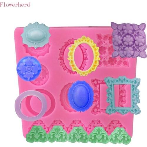 European Style Retro Flower Vine Frame Fondant Cake Silicone Mold DIY Baking Mold Cake Decorating Chocolate Mold Pastry Tools