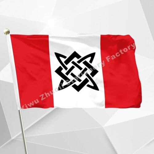 Flag Slavic Sun 90 x 150cm 100D Polyester Red Russia Russian Slav Slavic Kolovrat Runes Flags and Banners For Home Decoration