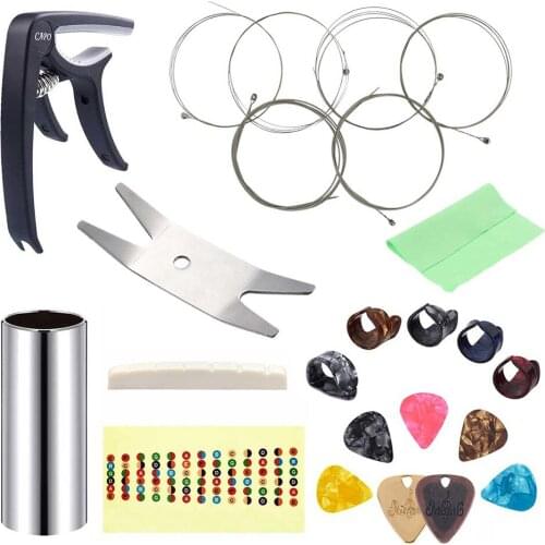Guitar Capo Strings Picks Saddle Spanner Electric Guitar Accessories Set for Guitar Beginners guitar accessories guitar parts
