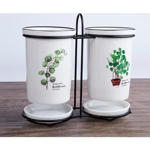 Nordic ceramic chopsticks storage rack drain kitchen spoon storage box bathroom toothbrush holder household pen holder