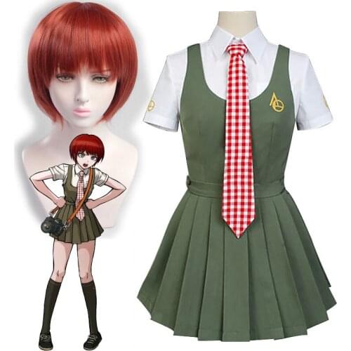 Anime Koizumi Mahiru Cosplay Costumes Danganronpa Wigs Mahiru Koizumi Skirt JK Uniform Schoolgirl Halloween Carnival Dress