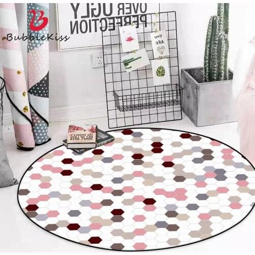Bubble Kiss Round Carpet Fashion Pink Rugs Geometric Living Room Customized Home Carpets Coffee Table Mat Bedroom Decor Area Rug