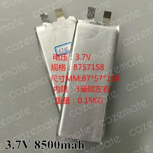 3pcs 3.7v Lithium Polymer Battery 8500mah 3.7v 10ah High Drain 30a 50A High Rate 8.5ah for Lithium Ion Battery 24v 8ah Pack Diy