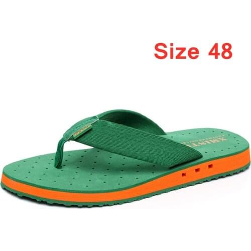 2021 Summer Men Flip Flops Plus Size 48 Casual Flat Shoes Beach Sandals Shoes for Men Male Anti-slip Slippers WS586