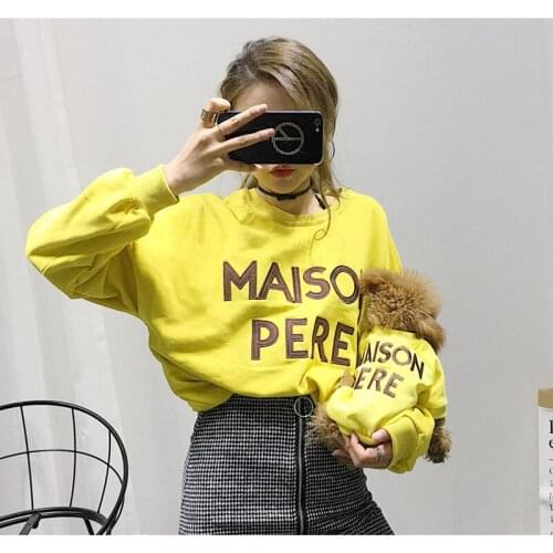 Parent-Child Outfit For Pet Dogs Fashion Hoodies For Small Pet Cat Women Clothing XS-4XL Chihuahua Pug Bulldog Puppy Spring Coat