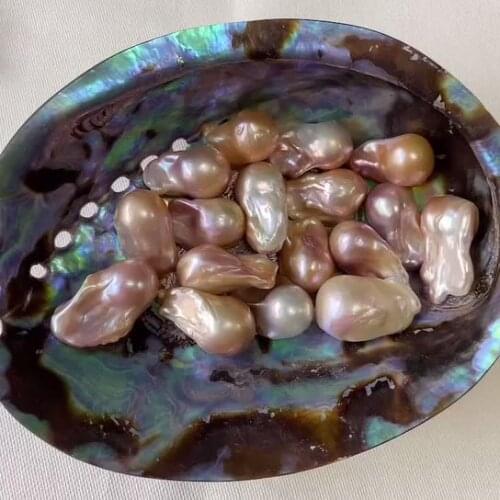 14-17mm Natural pink purple big baroque fire ball pearl undrill loose freshwater pearl for necklace and earring making