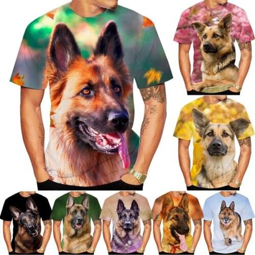Newest Fashion Hot Sale German Shepherd Dog Men Women Kids Casaul Funny 3D Printed T Shirt
