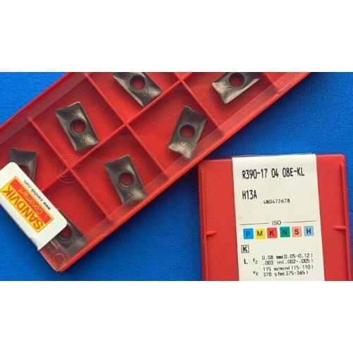 ORIGINAL 10PCS CARBIDE INSERT R390-170408E-KL H13A