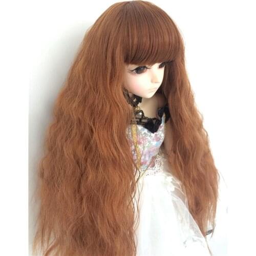New 1/3 1/4 1/6 1/8 Bjd wig high temperature fiber long fashion bangs wave curly Bjd wig SD BJD doll hair multi-color optional