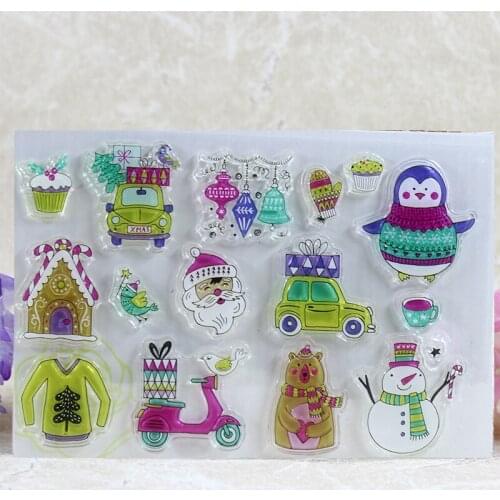Penguins / Christmas gifts Transparent Clear Silicone Stamp/Seal for DIY scrapbooking/photo album Decorative clear stamp sh A023