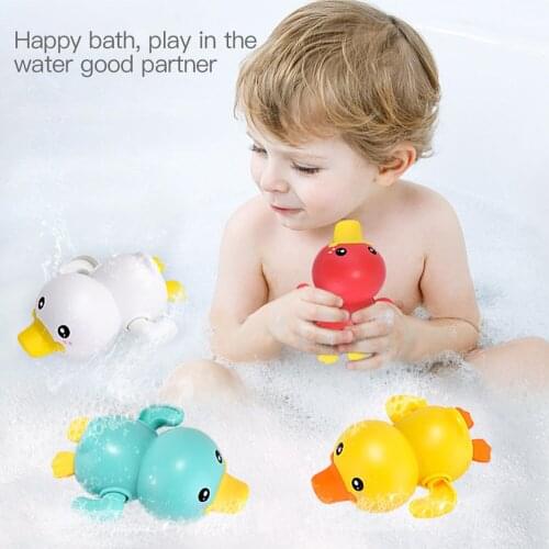 Pudcoco Kids Bath Toy Swimming Duckling Bathroom Bathtub Pool Water Clockwork Toy Swimming Duck Toys