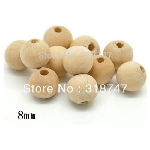 Lucia crafts Multi Sizes Natural Round Wood Spacer Beads Fit for bracelet necklace E1301