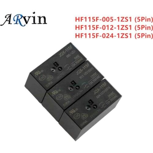 2Pcs HF115F-005-1ZS1 HF115F-012-1ZS1 HF115F-024-1ZS1 JQX-115F-005-1ZS1 JQX-115F-012-1ZS1 JQX-115F-024-1ZS1 5PINS 12A250VAC Relay