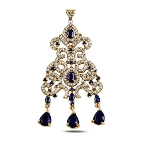 Silver 925 Sterling Drop Zircon Cubic Zirconia Authentic Pendant