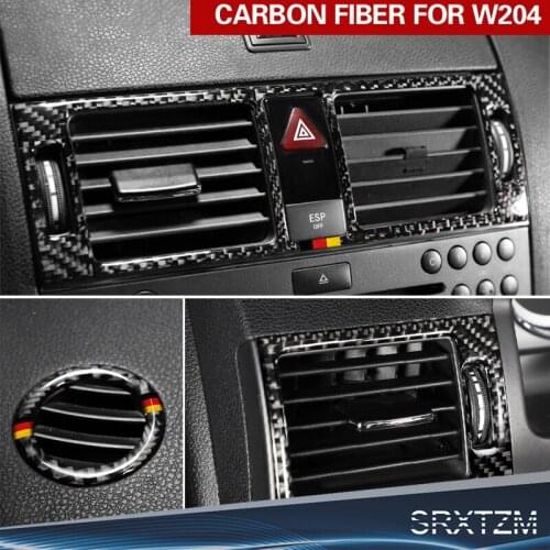 SRXTZM Car Styling Center Console Air Outlet Trim Frame Decoration Stickers Covers Trim For Mercedes Benz C Class W204 2007-2010