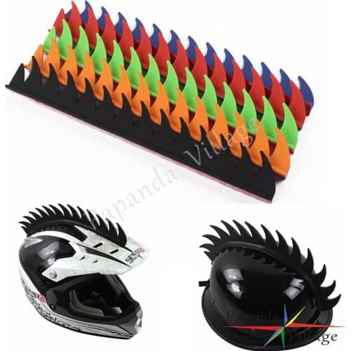 Papanda Dirt Bike 5 Colors Helmet Decals Stickers Spike Strip BMX Mohawks Racing Motorcycle Helmets Sticker Rubber