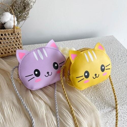 Lovely Cartoon Cat Childrens Small Shoulder Bag Cute Baby Kids Mini Coin Purse Handbags Boys Girls Wallet Pouch Crossbody Bags